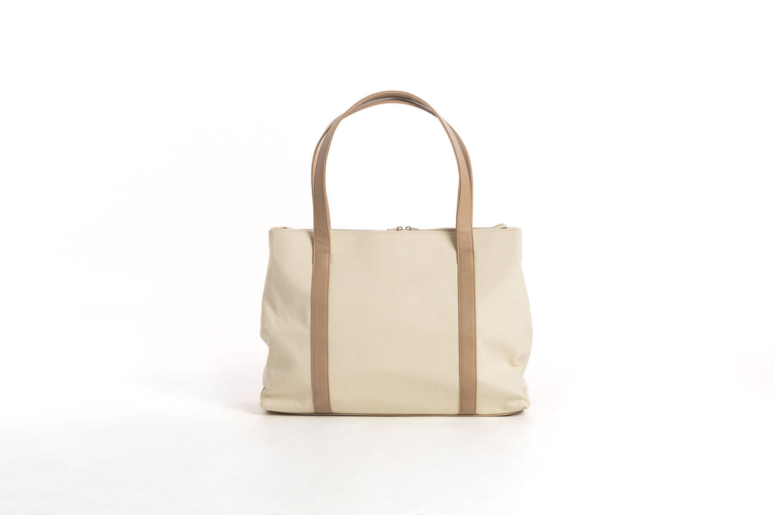 Gigi Laptop Tote Bag - Vanilla