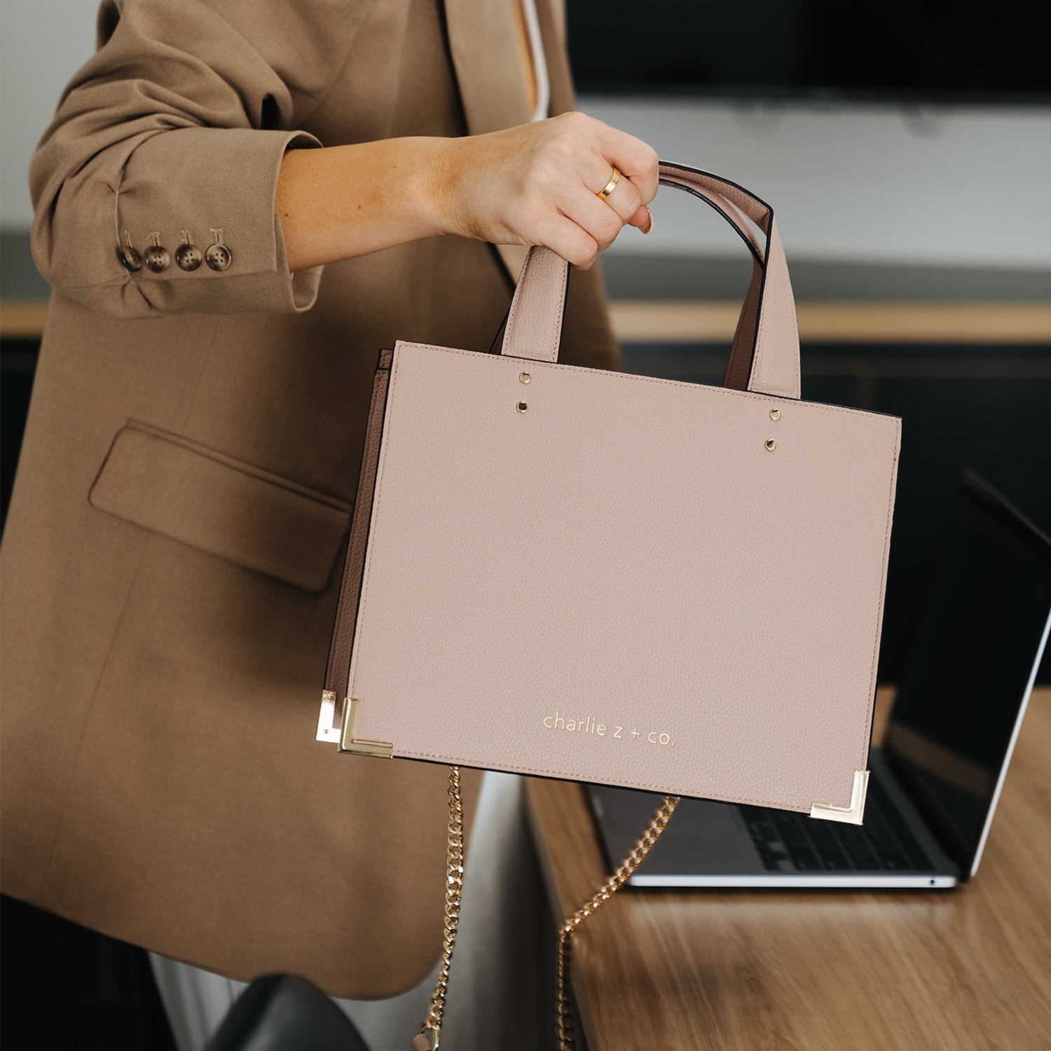 Blush Stone Charlie Wireless Charging Bag